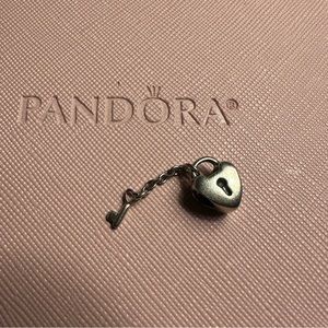 Preowned heart lock Pandora sterling silver
